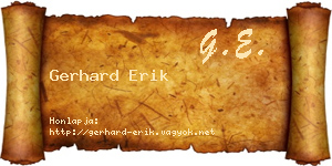 Gerhard Erik névjegykártya